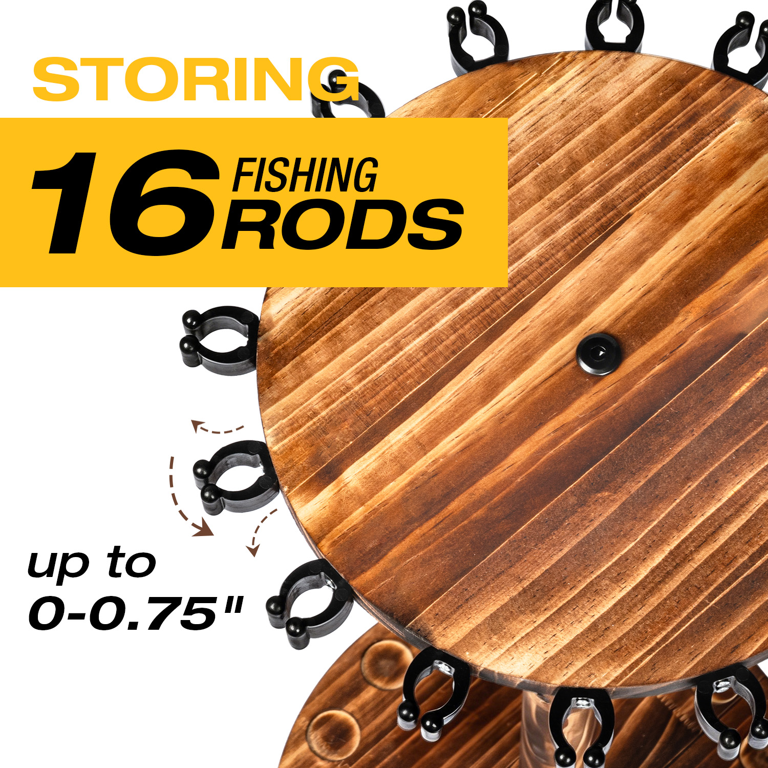 Round Carbonized Wood Fishing  - Fishing Equipment Holder recensione e prezzo